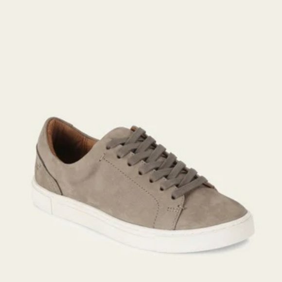 Frye *NEW* Ivy Low Lace Grey Leather Sneakers - Picture 2 of 9